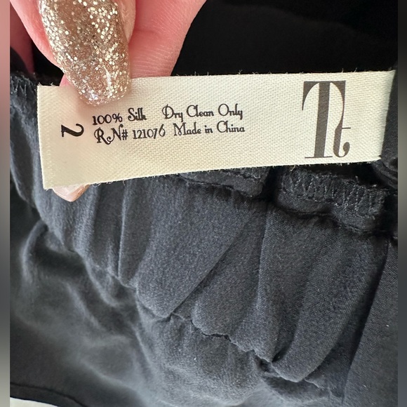 Ty Collection by Tiffany Saidnia 💯 Silk Strapless Ruffle Button Down Blouse - Picture 2 of 9